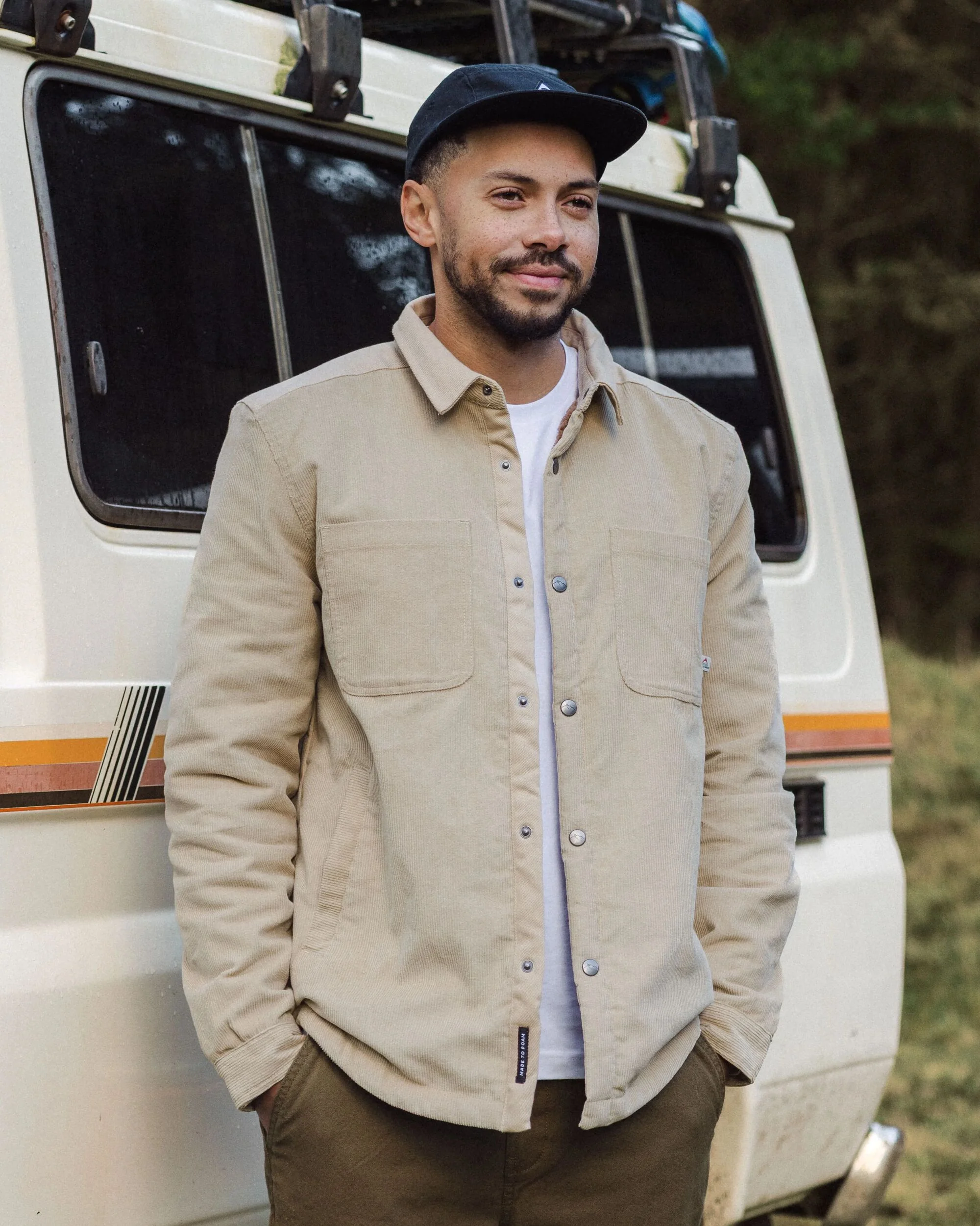 Fashion sale products reviewed for discount timing and return risk - Passenger Kodiak Sherpa Lined Cord Overshirt - Stone