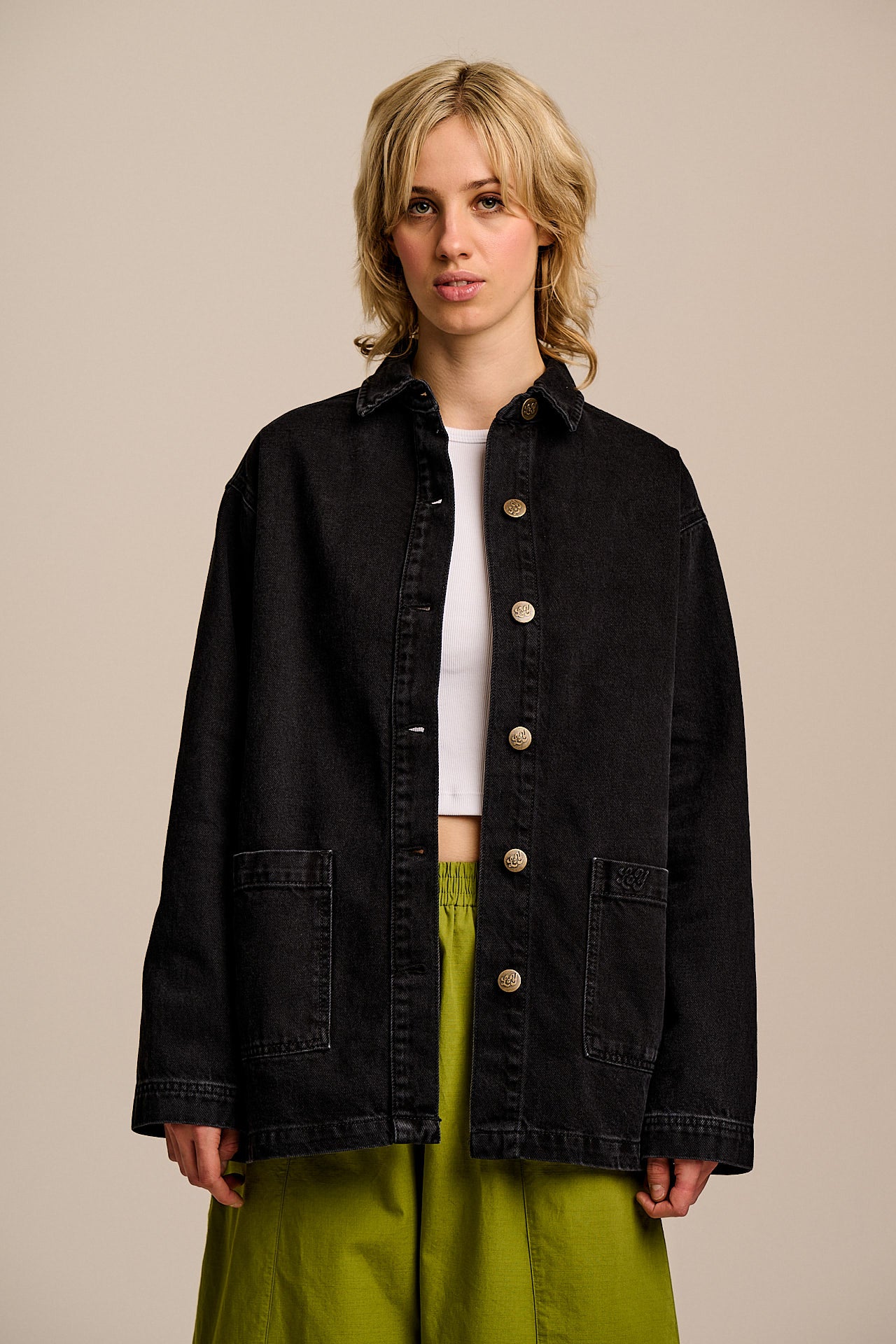 Lucy and Yak clothing reviewed by fit range, fabric, and wardrobe use - Lucy and Yak Olly - Denim Jacket in Washed Black