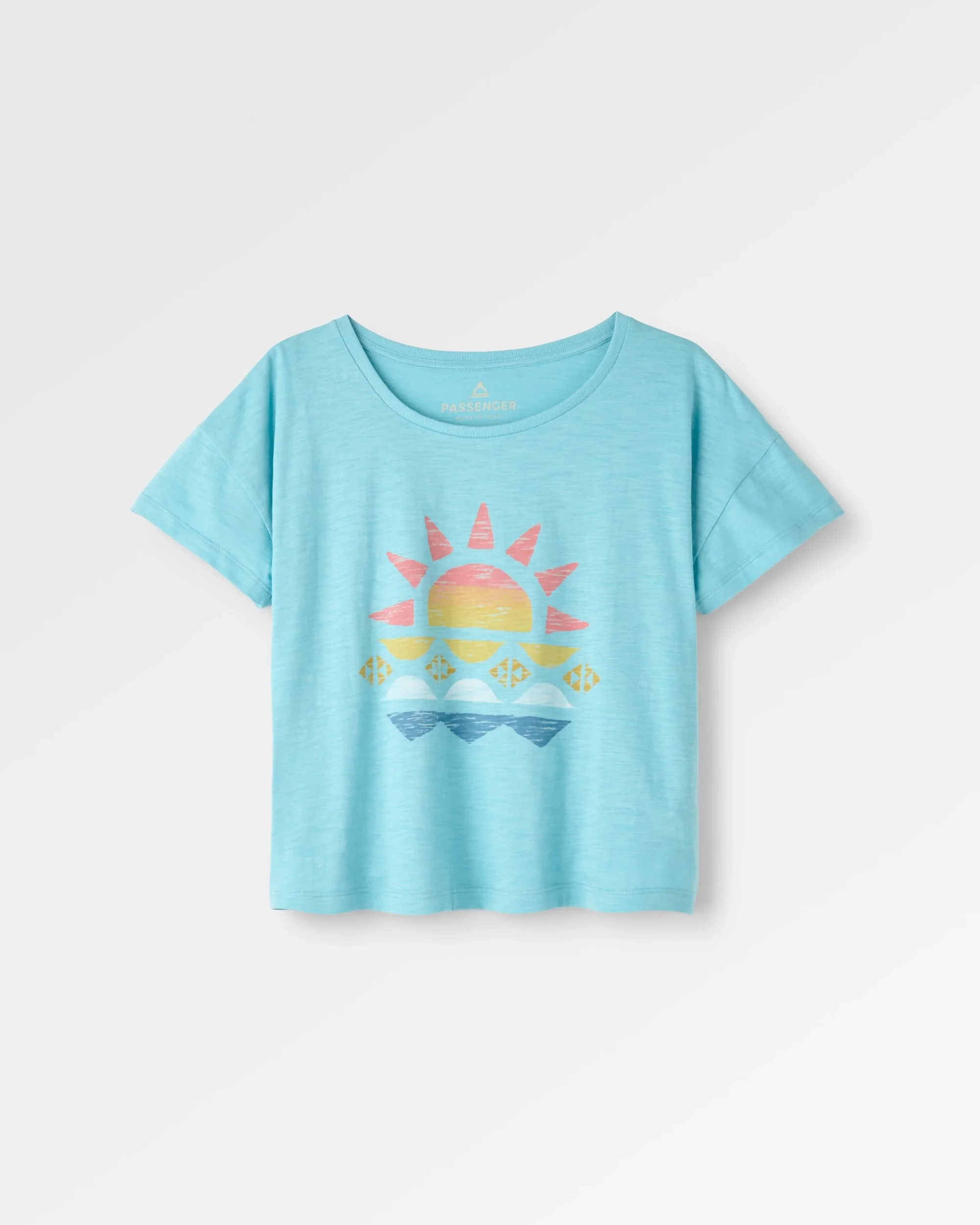 Organic cotton T-shirt options compared by fabric weight and fit - Passenger Sunray T-Shirt - Retro Blue