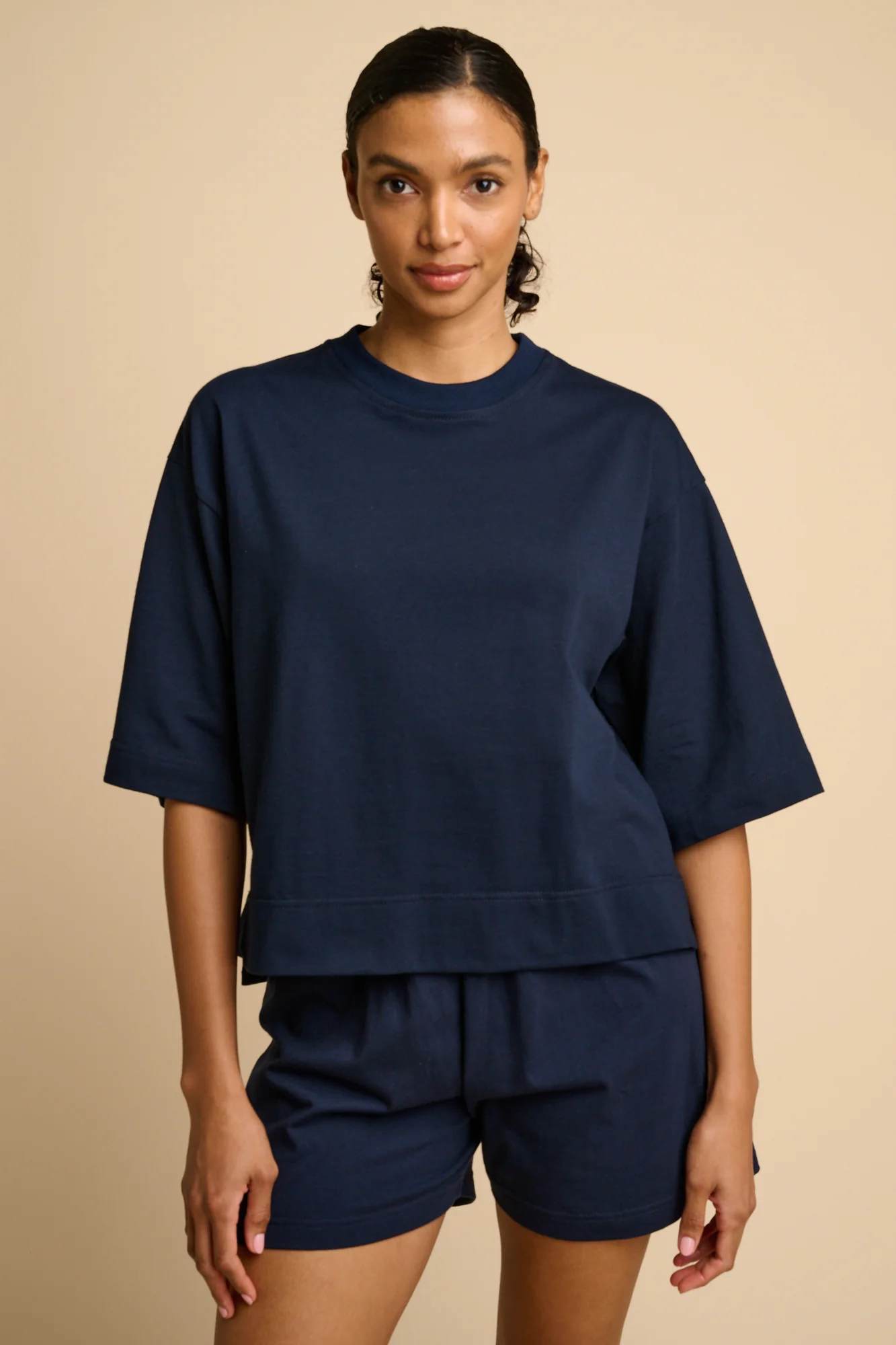 PANGAIA and Community Clothing basics compared by fit and value - Community Clothing Plastic Free Boxy T-Shirt - Navy